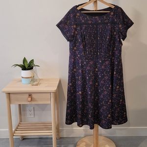 Eshakti Boat Neck, Cap Sleeve, Knee Length Dress Purple Celestial